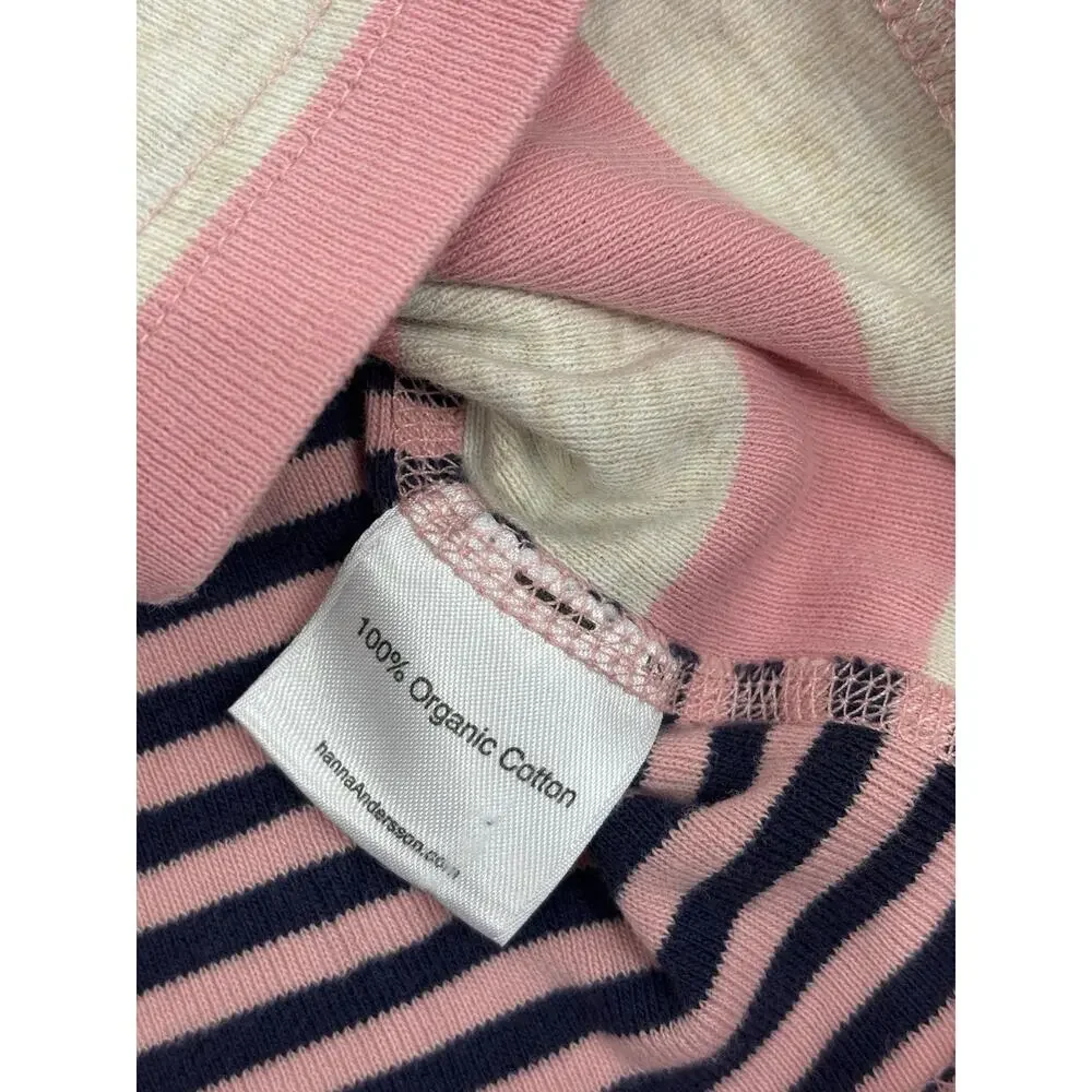 Hanna Andersson Girl’s Pink Striped Organic Cotton Long Sleeve Tshirt Size 3